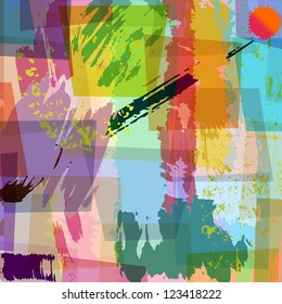 abstract background composition, with strokes and splashes,