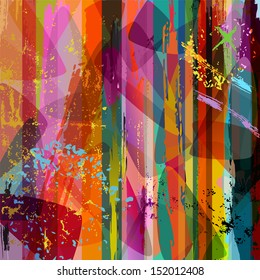 abstract background composition, with strokes, splashes and triangle