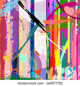 abstract background composition, with strokes, splashes and geometric lines