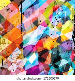 abstract background composition, with strokes, splashes and geometric lines