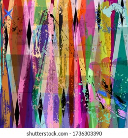 abstract background composition, with strokes, splashes and geometric lines