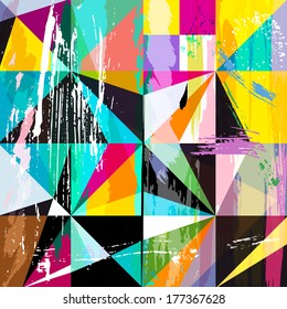 abstract background composition, with strokes, splashes and geometric lines