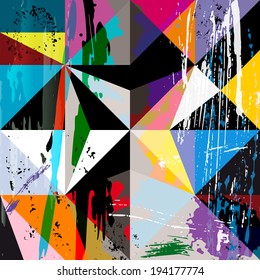 abstract background composition, with strokes, splashes and geometric lines