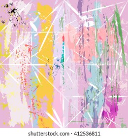 abstract background composition, with strokes, splashes and geometric lines