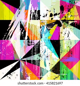 abstract background composition, with strokes, splashes and geometric lines