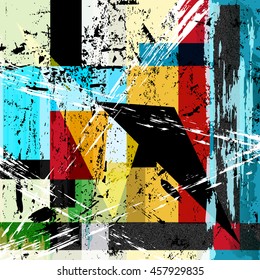 abstract background composition, with strokes, splashes and geometric lines