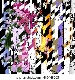 abstract background composition, with strokes, splashes and geometric lines