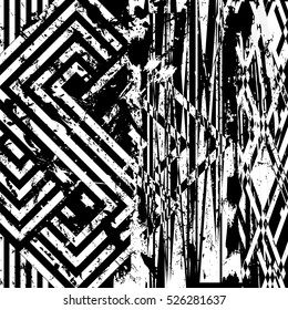 abstract background composition, with strokes, splashes and geometric lines