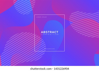 Abstract background composition with vibrant blue color and dynamic shape. Trendy Background template.