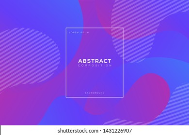 Abstract background composition with vibrant blue color and dynamic shape. Trendy Background template.