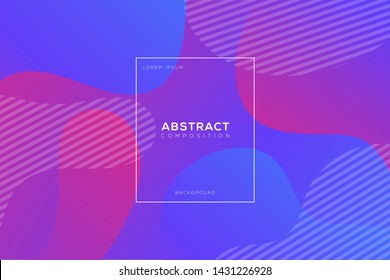 Abstract background composition with vibrant blue color and dynamic shape. Trendy Background template.