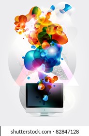 Abstract background with computer