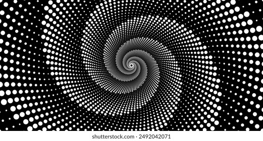 Abstract background with concentric circles in black and white colors. Radiating lines. Vector Illustration.	