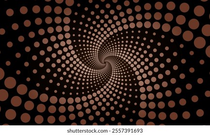 Abstract background with concentric circles in brown tones. Radial lines. Vector illustration
