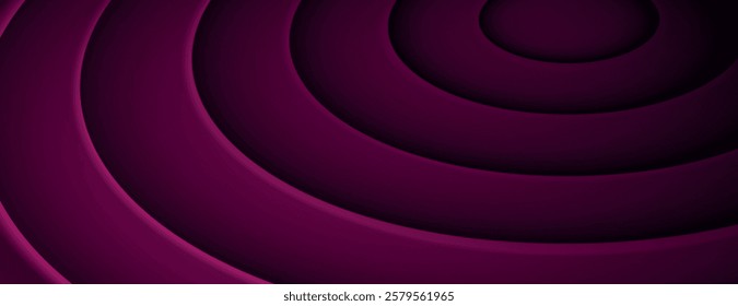 Abstract background with concentric circles in dark pink. The background features a smooth, layered texture in pink tones. Circular pattern background. Pink background vector.