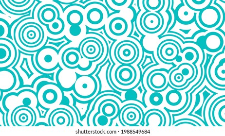 Abstract background of concentric circles in green and white colors. Vector illustration.