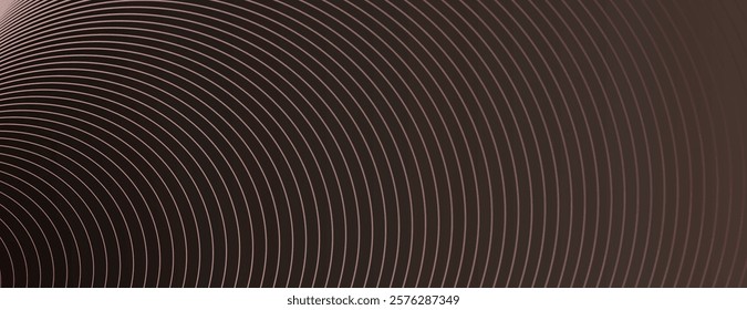 Abstract background with concentric circles on a dark brown background. The brown color and circular pattern create a modern texture. Circle pattern background vector. Brown background.