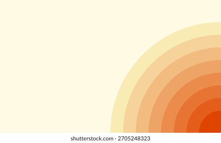 Abstrakter Hintergrund mit konzentrischen Kreisen in Orange- und Cremetönen. Das Design ist einfach, gemütlich und einladend