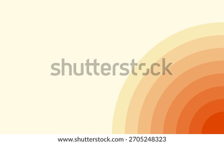 Abstract background with concentric circles in shades of orange and cream. The design is simple, warm, and inviting