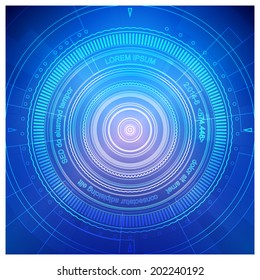 abstract background with concentric and radiating elements
