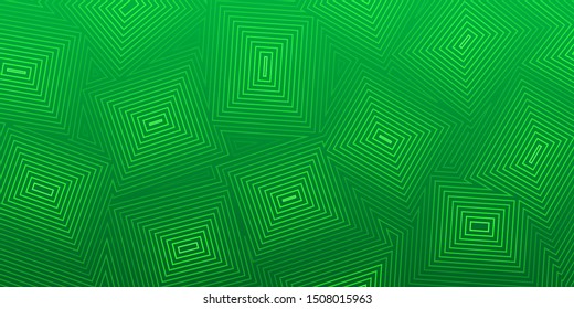 Abstract background of concentric squares in green colors