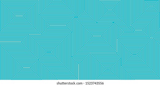Abstract background of concentric squares in light blue colors