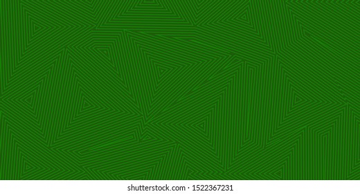 Abstract background of concentric triangles in green colors