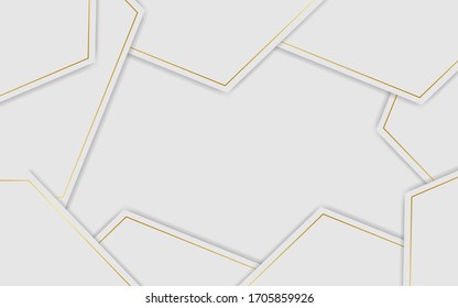 abstract background concept of a clean stack of paper with gold lines depicting luxury. vector eps 10.