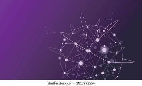 Abstract background of the concept of connection. Futuristic vector template. Design elements of points, lines, and planes