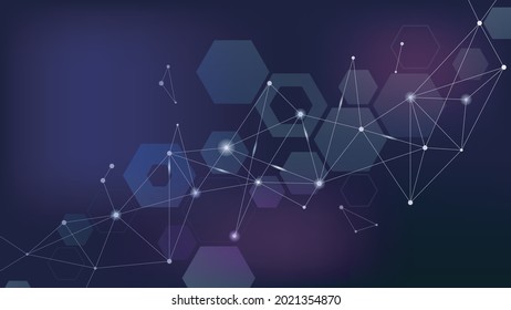 Abstract background of the concept of connection. Futuristic vector template. Design elements of points, lines, and planes