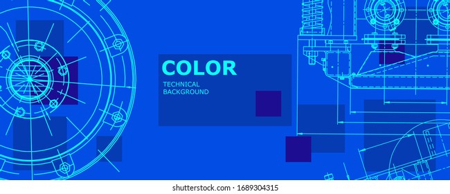 Abstract background concept engineering drawing. Technological wallpaper