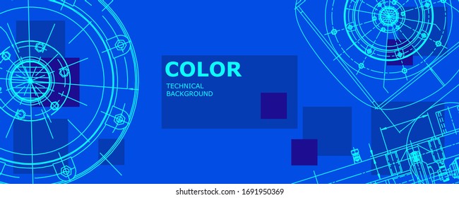 Abstract background concept engineering drawing. Technological wallpaper