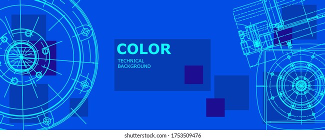 Abstract background concept engineering drawing. Technological wallpaper