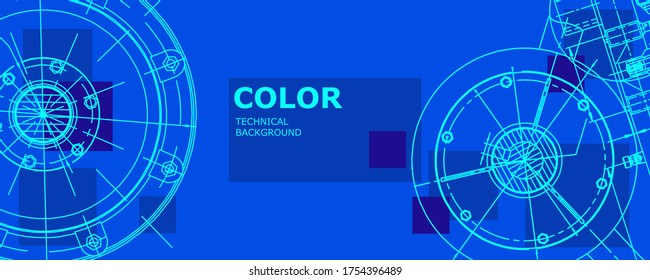 Abstract background concept engineering drawing. Technological wallpaper