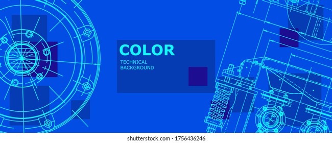 Abstract background concept engineering drawing. Technological wallpaper