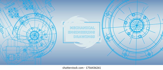 Abstract background concept engineering drawing. Technological wallpaper