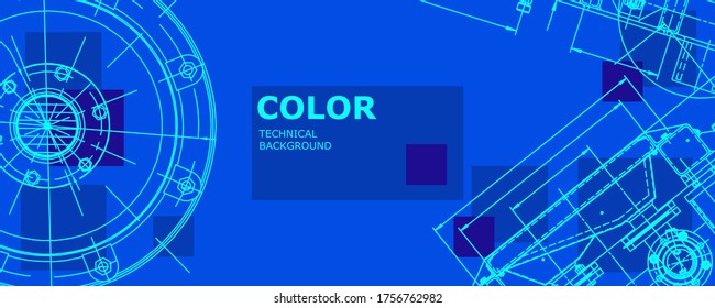 Abstract background concept engineering drawing. Technological wallpaper