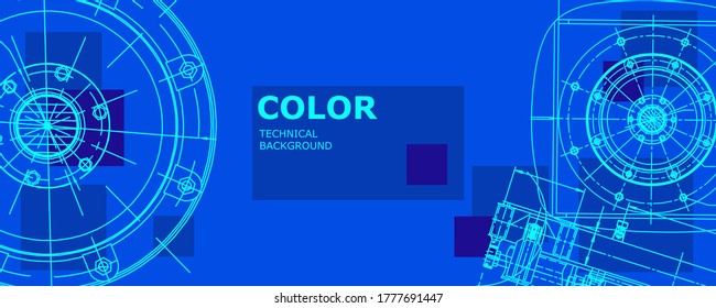 Abstract background concept engineering drawing. Technological wallpaper