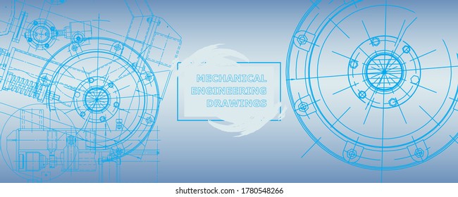 Abstract background concept engineering drawing. Technological wallpaper