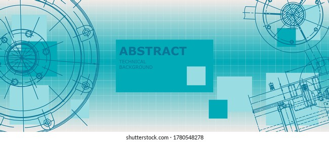 Abstract background concept engineering drawing. Technological wallpaper