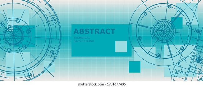 Abstract background concept engineering drawing. Technological wallpaper