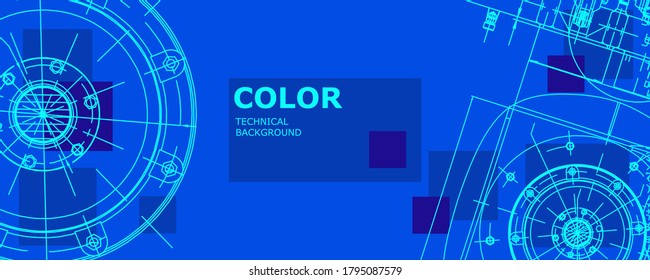 Abstract background concept engineering drawing. Technological wallpaper