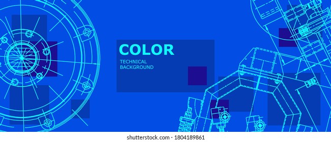 Abstract background concept engineering drawing. Technological wallpaper