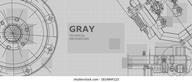 Abstract background concept engineering drawing. Technological wallpaper