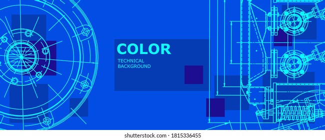 Abstract background concept engineering drawing. Technological wallpaper