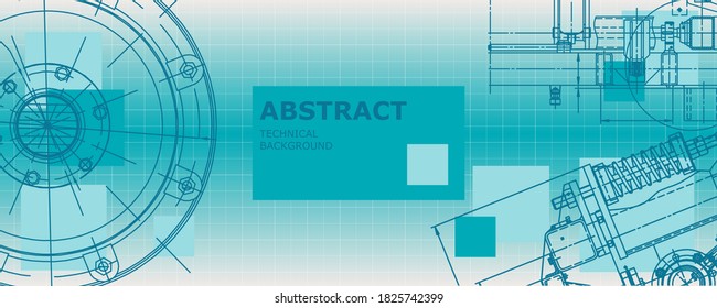 Abstract background concept engineering drawing. Technological wallpaper
