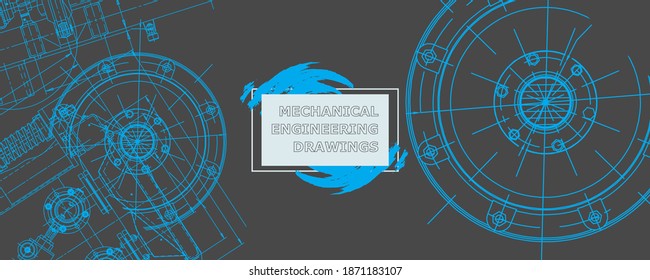 Abstract background concept engineering drawing. Technological wallpaper