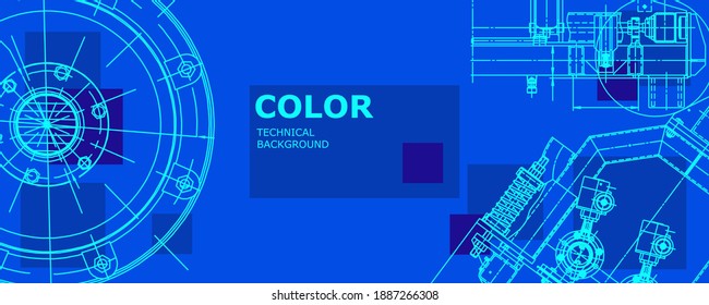 Abstract background concept engineering drawing. Technological wallpaper