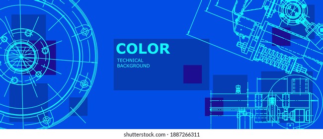 Abstract background concept engineering drawing. Technological wallpaper