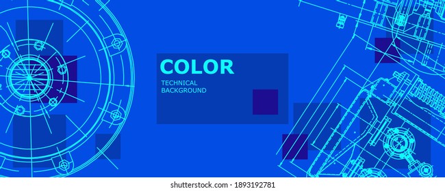Abstract background concept engineering drawing. Technological wallpaper